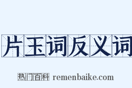 片玉词反义词是什么意思的图片